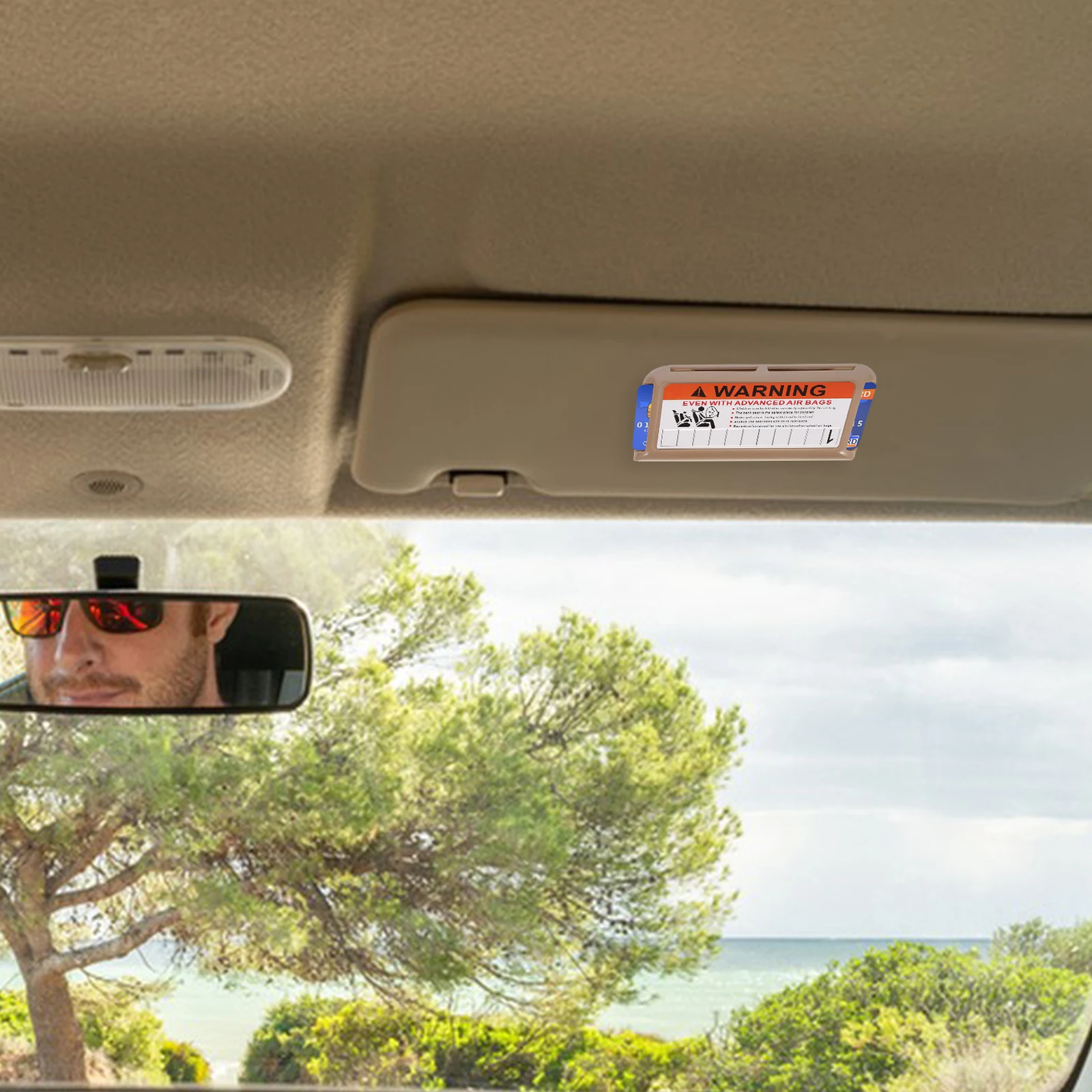 

2pcs Visor Card Holder Beige Easy Install Durable Increase Storage For Toll Cards Auto Interior Accessories Sunglasses