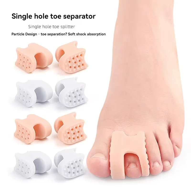 SEBS Reinforced Single-Hole Toe Separator for Day & Night Use, Soft Orthopedic Corrector for Hallux Valgus, Bunion Relief