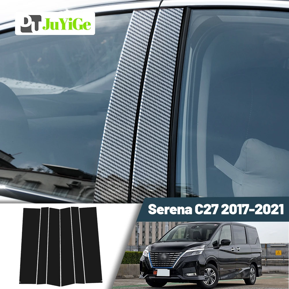 

Glossy Black Carbon Fiber Window Door Deal B C Pillar Post Cover Sticker For Nissan Serena C27 2017-2021 2018 2019 2020