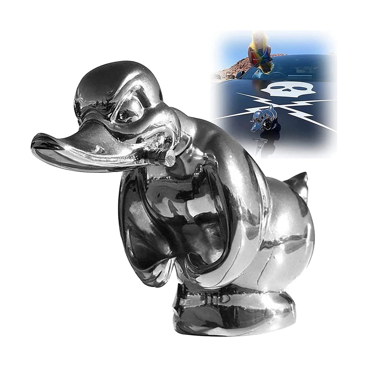 화난 고무 오리 후드 장식, 셀프 접착 3D 재미있는 자동차 보넷 장식 액세서리, 바 펍 클럽