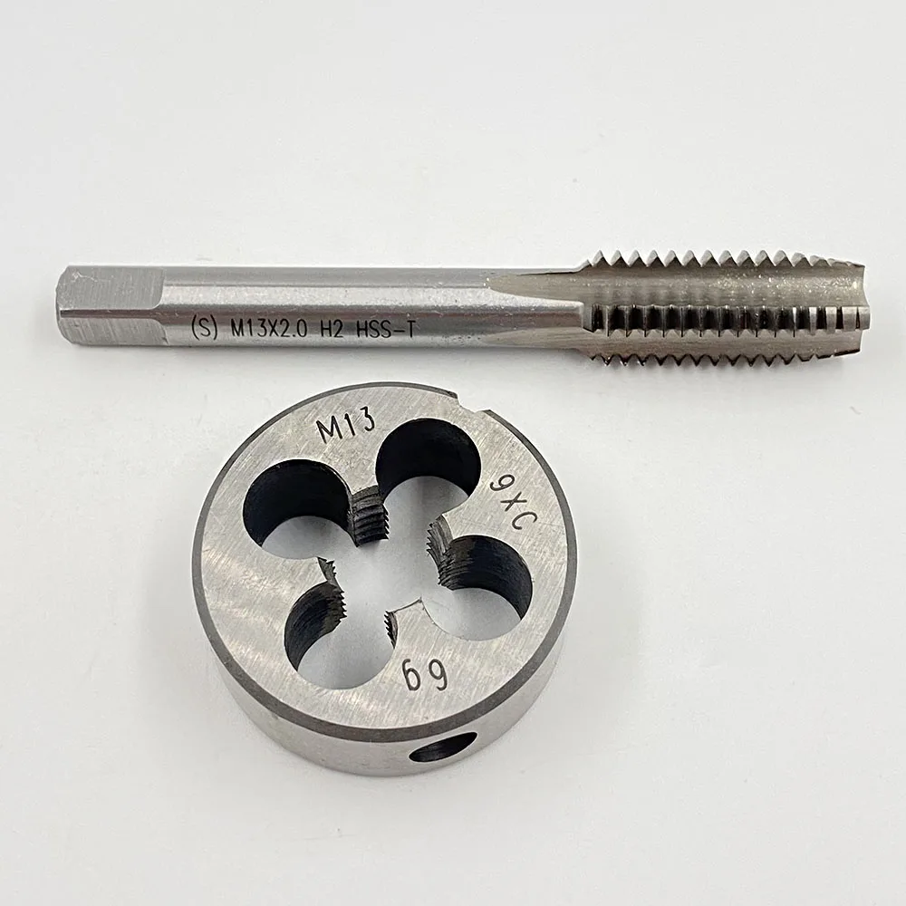 M13x2 M13*2 Metric thread tap HSS Right Hand die Fine screw straight taps Screw thread Plug Taps Round dies M13X2