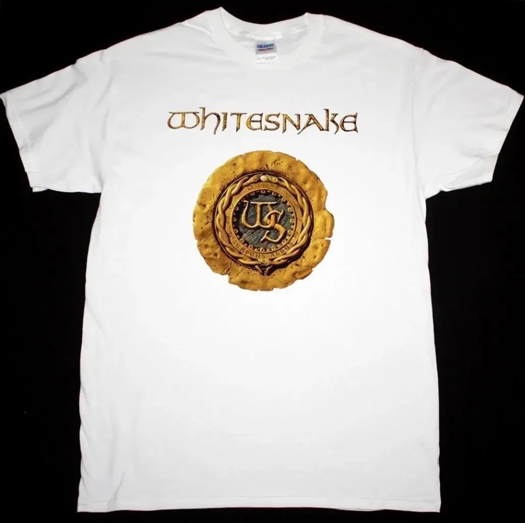 Whitesnake 1987 White T Shirt David Coverdale Hard Rock Band Deep Purple Dio Printed T Shirt Summer Men'S Top Tee Plus Size