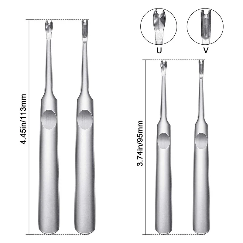 Stainless Steel Carving Tools Set for Leather Crafting - Groove Cutter, Beveler, V/U Gouge and Edge Skiving Knife