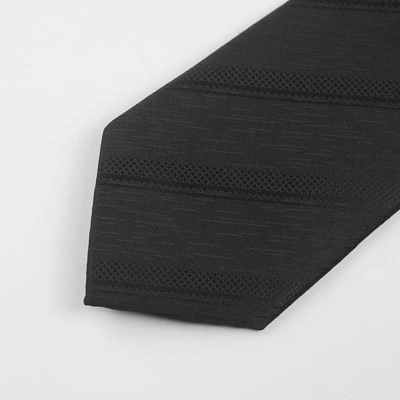 

Black patterned tie, men's business gentleman shirt, professional formal attire, high-end jacquard 8cm striped hand tie