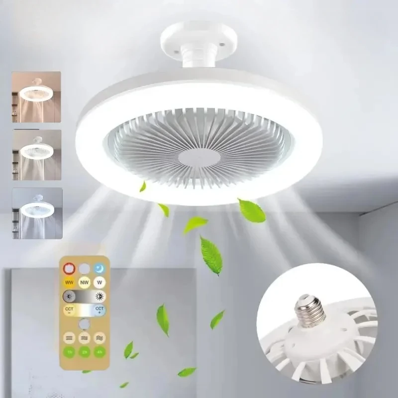 Smart 3-in-1 Ceiling Fan with Remote Control Lighting Lamp  Lighting Base for Bedroom and Living Room Silent and Convenient