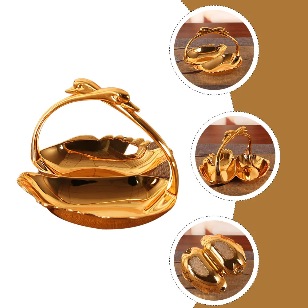 

1Pcs Candy Dish Metal Crafted Fruit Tray Elegant Easy to Clean Snack Plate for Party Birthday Home Kitchen
