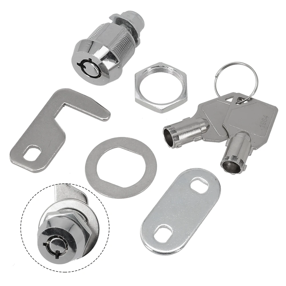 Tool Box Lock Cylinder Tubular Camlock 90 Degree Hook Cam Replacement Lock +Keys Home Improvement Hardware Locks Household Parts