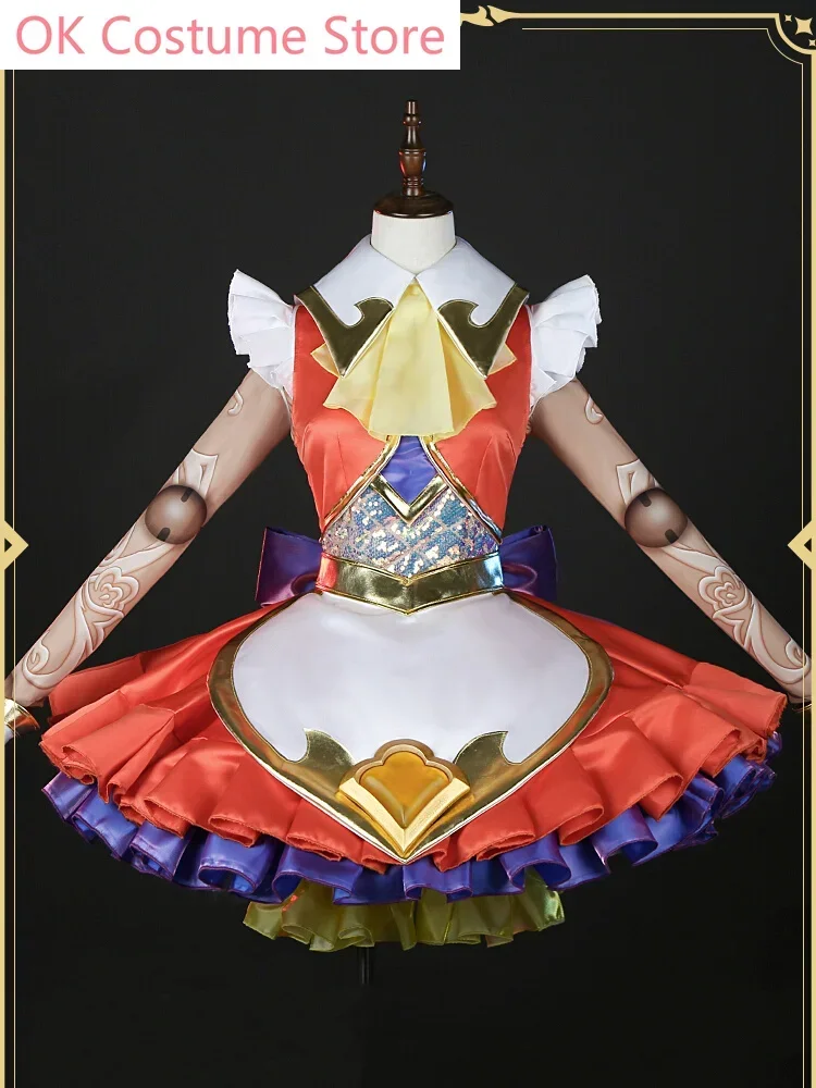 

CosplayGame Orianna Reveck The Lady Of Clockwork Perfume Gemstone Battle Suit Lovely Cosplay Costume Halloween Outfit