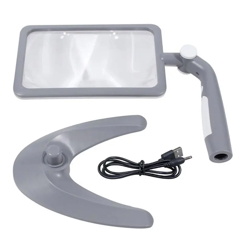 Hands-Free Bracket With 1Pc 2.5X Magnifying Glass Featuring 48 Leds 3 Light Modes For Elderly For Reading