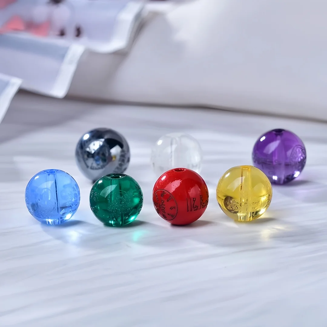 Incense Ash Glaze Carved Mantra Loose Beads Colorful DIY Bracelet Jewelry Making Buddhist Accessories