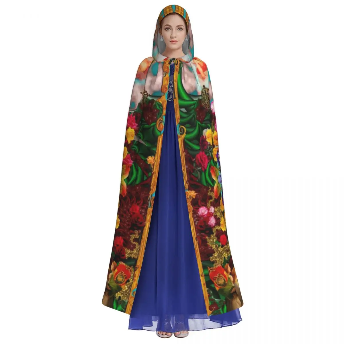 Virgin Of Guadalupe Hooded Cloak Halloween Party Cosplay Woman Men Adult Long Witchcraft Robe Hood