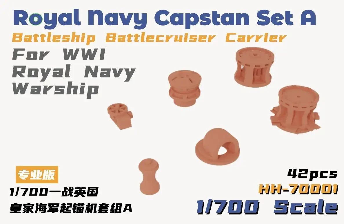 Heavy Hobby HH-70001 1/700 Scale WWI Royal Navy Cap stun set A