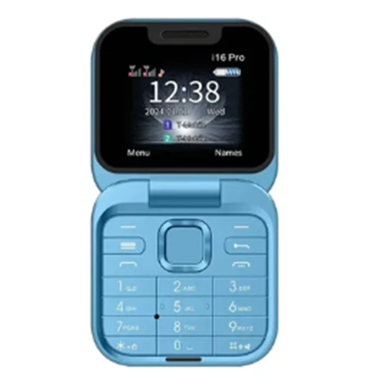 

Mini Flip Mobile Phone FM Radio Voice Blacklist Speed Dial Vibration 2SIM Card Small Display Foldable Phone