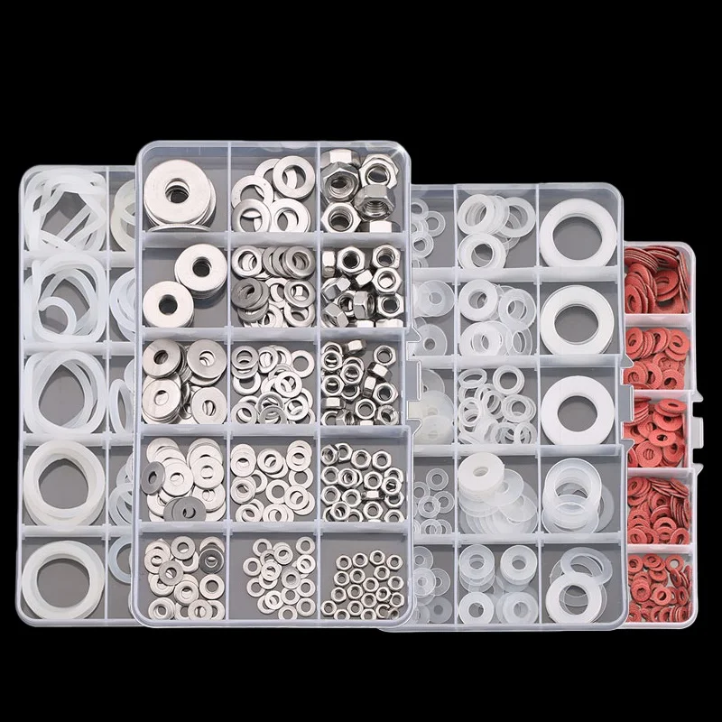 Flat / Toothed Serrated / Wave Type Spring / Doule Faced Lock Washers / O-Rings / Insulation Gaskets Assortment Kit Set