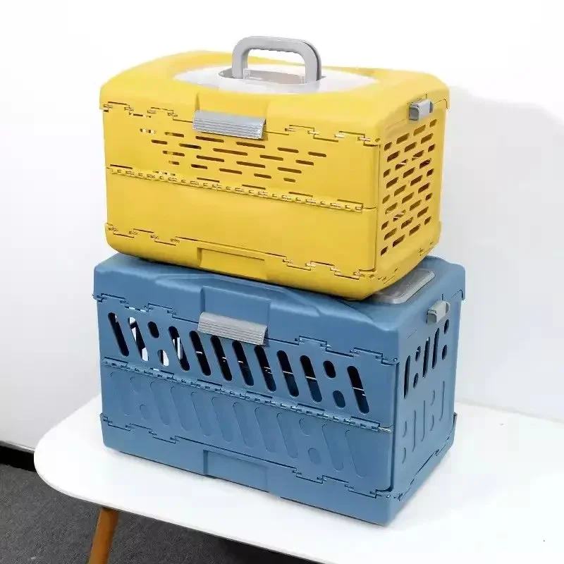 Portable Foldable Pet Airline Box Ventilated and Breathable Pet Cage Car