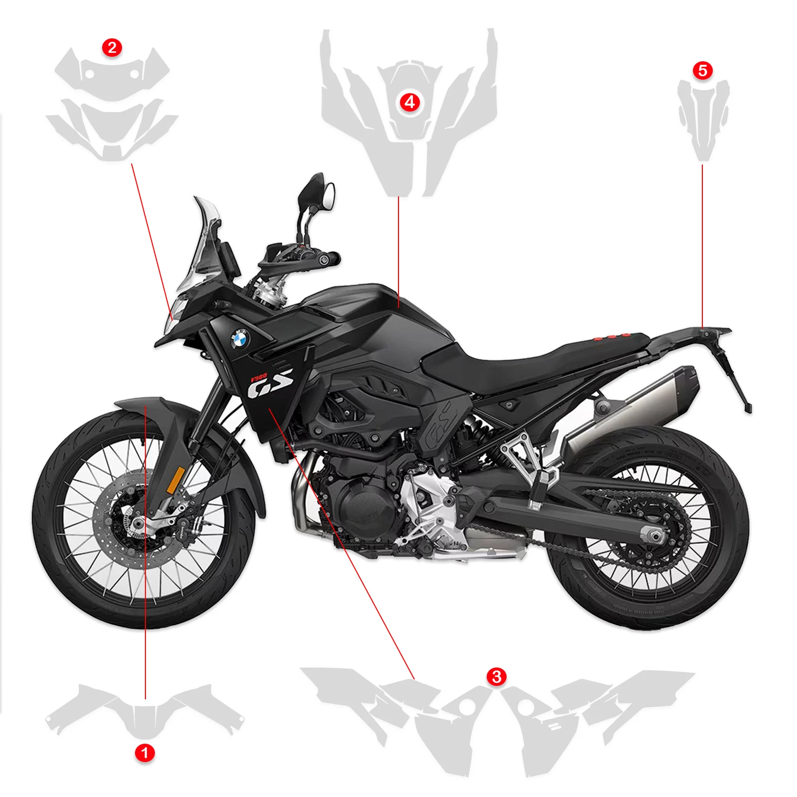 F900 GS PPF Motorcycle Paint Protective Film For BMW F900GS TPU Fuel Tank Transparent Protective Fairing Anti-scratch Film 2024-