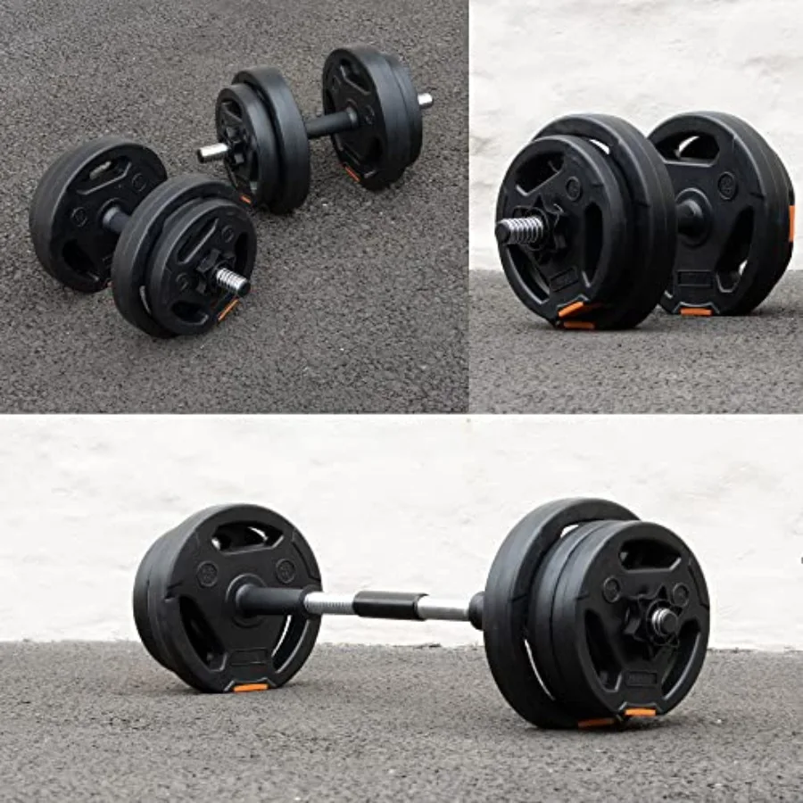 Adjustable 2 in 1 Dumbbells Set for Home Gym Black Steel with Rubber Coating Compact Design for Muscle and Strength Training
