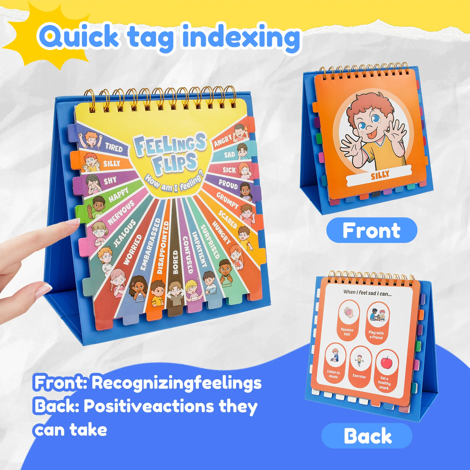 Children's Feelings and Emotions Book Fun Feelings Flip Book for Kids Practical Emotional Learning Flipbook Multipurpose