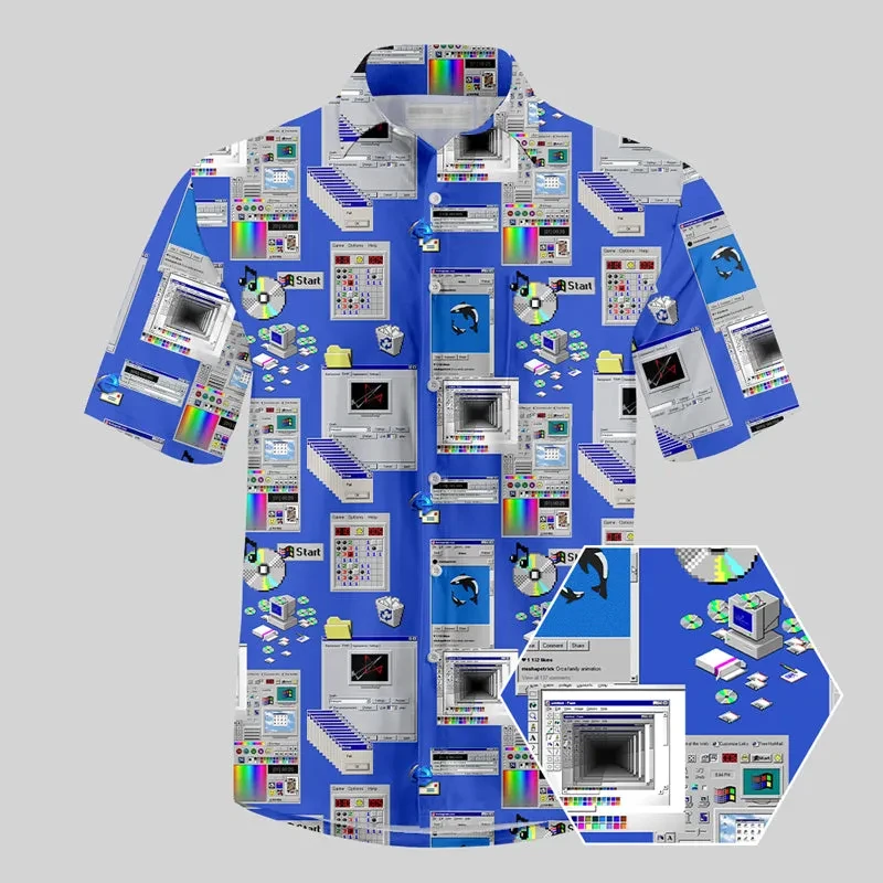 

New Fashion Cpu Computer Hawaiian Shirt 2026 3D Men Women Funny Shirt Casual Holiday Party Button-Up Unisex Shirts Lapel Blouses