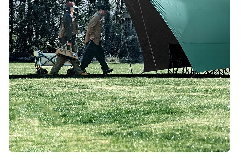 BISINNA Outdoor-Camping-Unterstand, tragbar, großes, silberbeschichtetes Vordach, Sonnenschutz, wasserdichtes Tunnelvordach für Reisen, Strand, Garten – Detail 13
