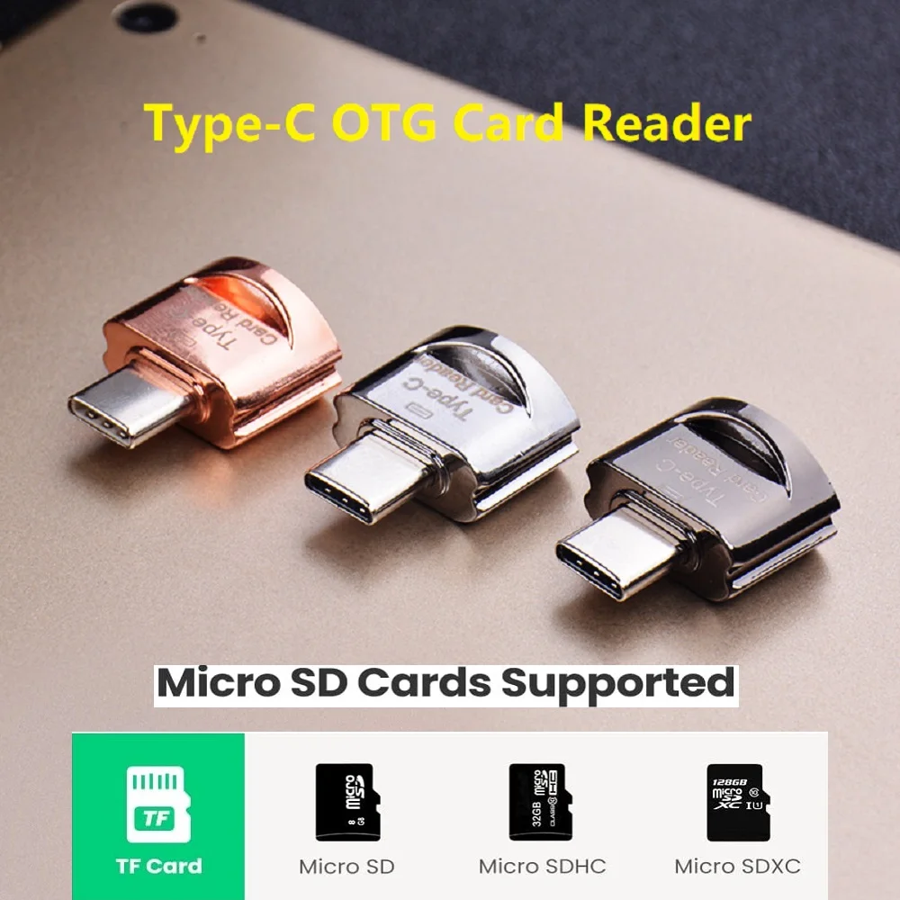 Micro SD Card Reader for iPhone T-flash Reader for USB C TF Memory Card Reader Viewer TF Adapter for Micro USB