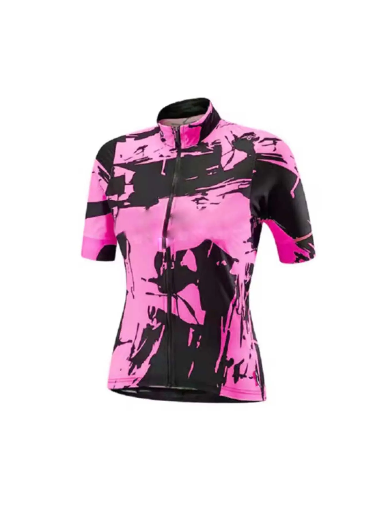 Atmungsaktives, schnell trocknendes Damen-Radtrikot, kurzärmliges, leichtes Fahrradtrikot mit Rundhalsausschnitt und durchgehendem Reißverschluss