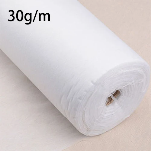 Tissu thermocollant léger non tissé, 5 mètres/lot (5.4 yards) x 1 mètre (1,09 yard), doublure intercalaire fusible, accessoire de couture à faire soi-même, 30 g/m 2