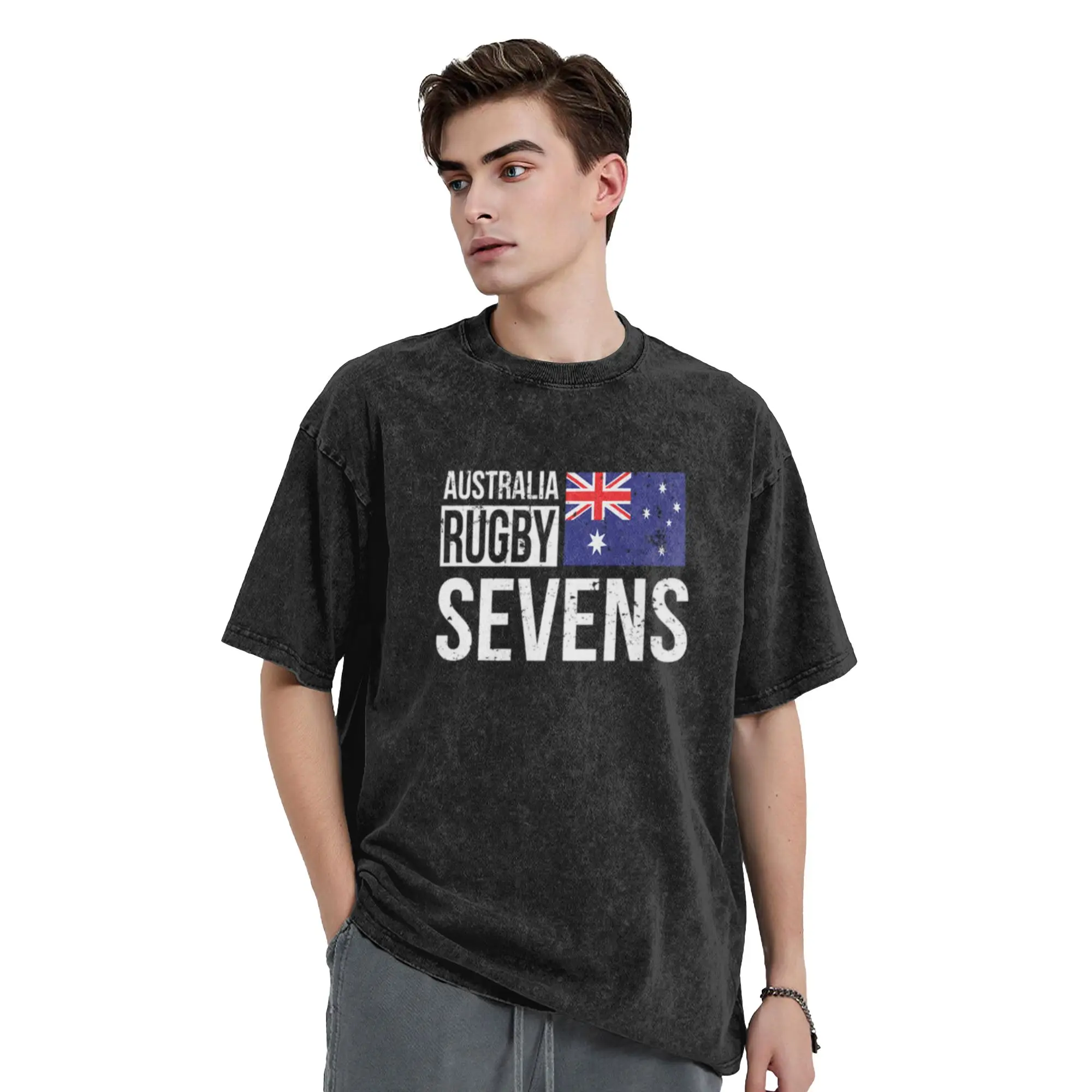 Australia Rugby Sevens 7s Proud Fans Of Aussie Team graphic Classic Comfort A Washed T Shirt Men's Oversized Cotton Tees Tops