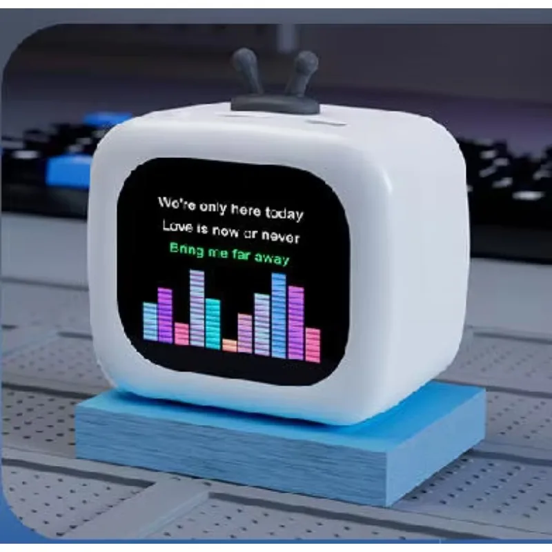 Mini Smart Bluetooth Speaker with Screen Multifunction Portable Subwoofer Lyrics Display Built-in Multilingual Gifts