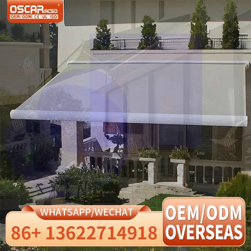 

Heavy Duty Extendable 6/2 Meters Wall Installing Rainproof Awning Canopy for Patio Garden Balcony Retractable Awning