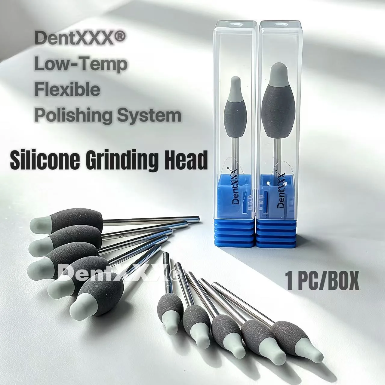 

7PCS Double-Layer Low-Temp Flexible Silicone Grinding Head with Dual-Size Tips 1PC/Box Flexible Scratch-Free Polishing Tool