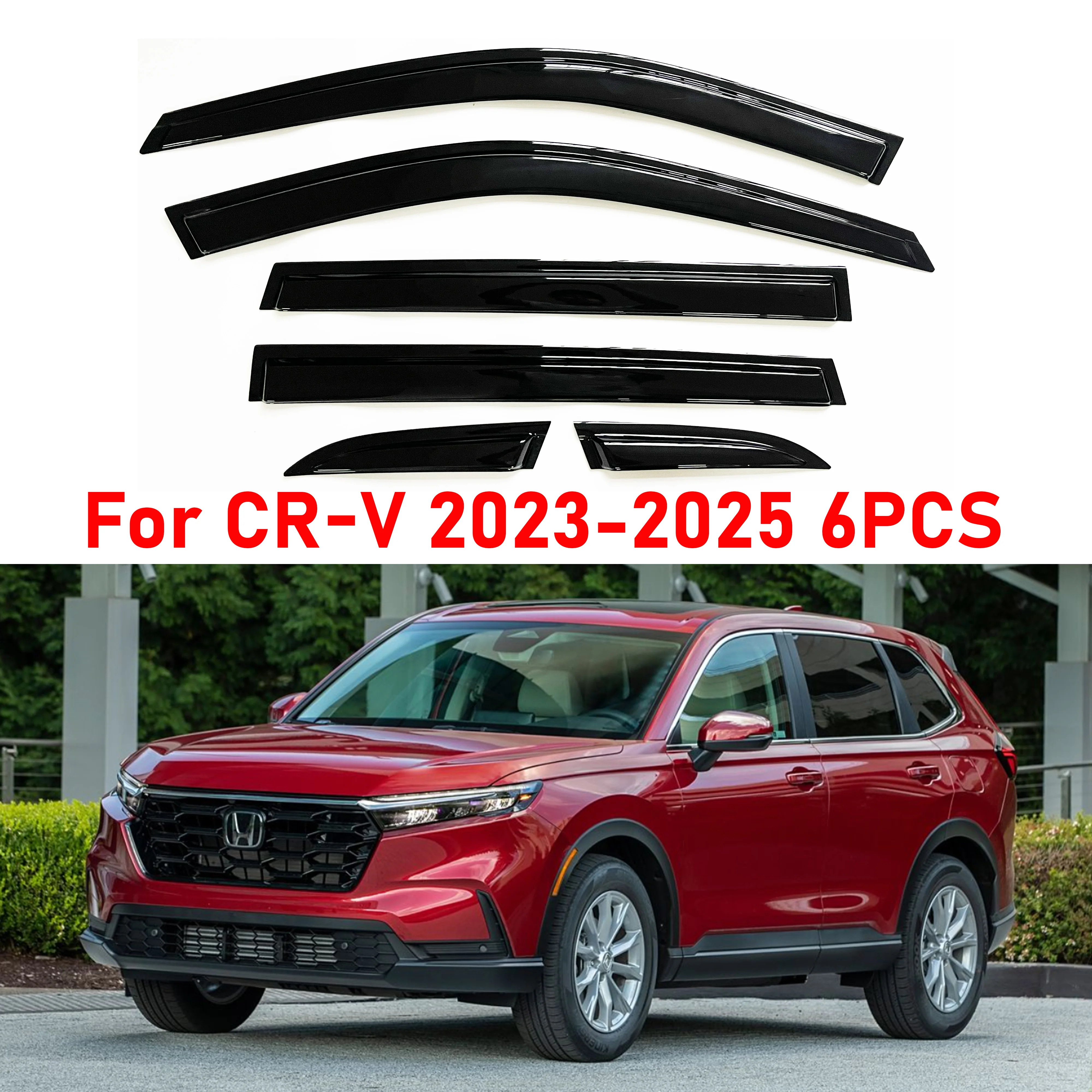 

6 шт. новейшей модели солнцезащитного козырька на окно автомобиля для Honda CR-V 2023-2025, оконный козырек от дождя, оконные козырьки от дождя