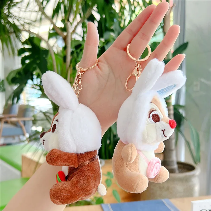 Disney Anime Chip Dale Mini Doll Pendant Soft Doll Plushie Toy Keychain Women's Bag Pendant Accessories Boy Girl Christmas Gift