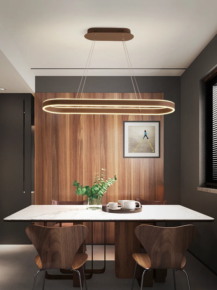 Nordic Golden LED Pendant Light, Regulável, Controle Remoto, Lâmpada Para Casa, Decoração, Apto Para Quarto, Sala De Estar, Corredor, Cozinha, 2023