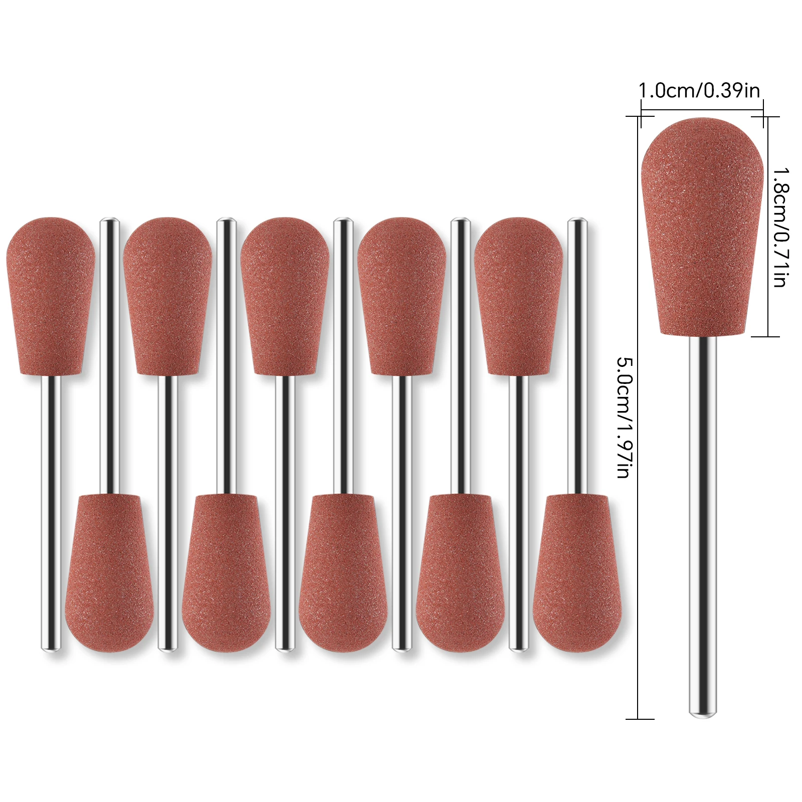 

10 шт./компл., силиконовые сверла для ногтей, грушевидная форма, фреза для маникюра, резиновая машина, биты для ногтей, буфер, полировщик, шлифовальная машина