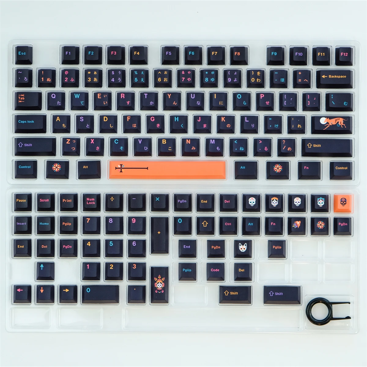 Gmk mictlan keycaps 129 teclas pbt 5-lado corante-sublimação cherry perfil japonês keycaps para teclado mecânico mx switch