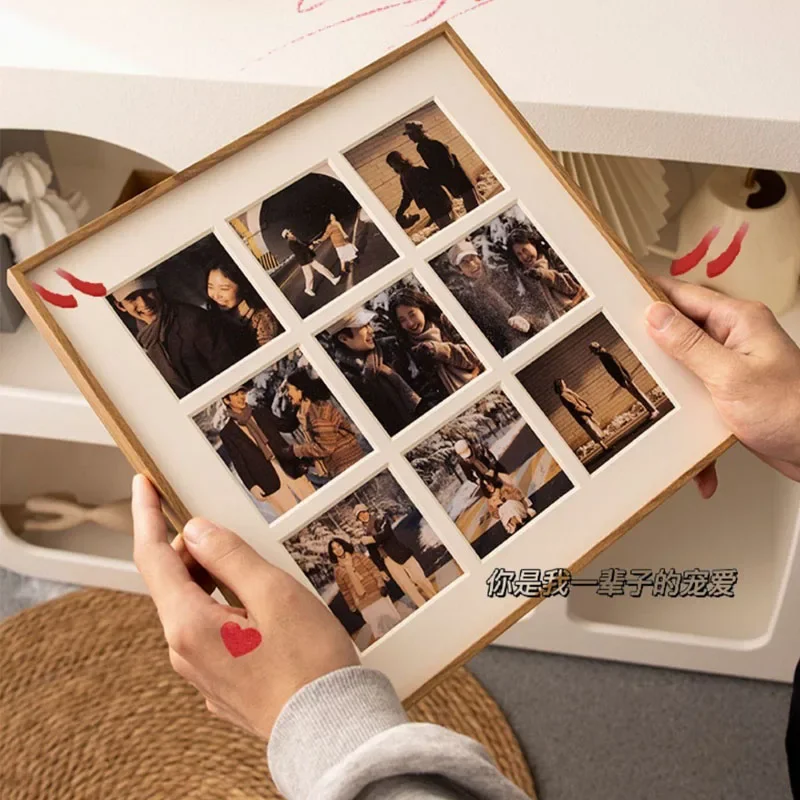 Aluminum Square 25x25/30x30cm Picture Frame Display Stand for DIY 9-Grid Couple Wedding Creative Photo Frame Home Decor Gifts