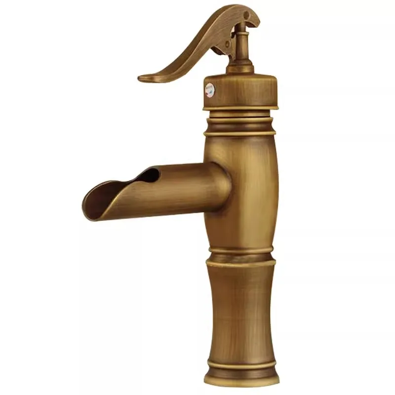 Antique Faucet Cold and Hot Basin European Above-counter Basin Bathroom Wash Basin Retro Simple Waterfall Faucet