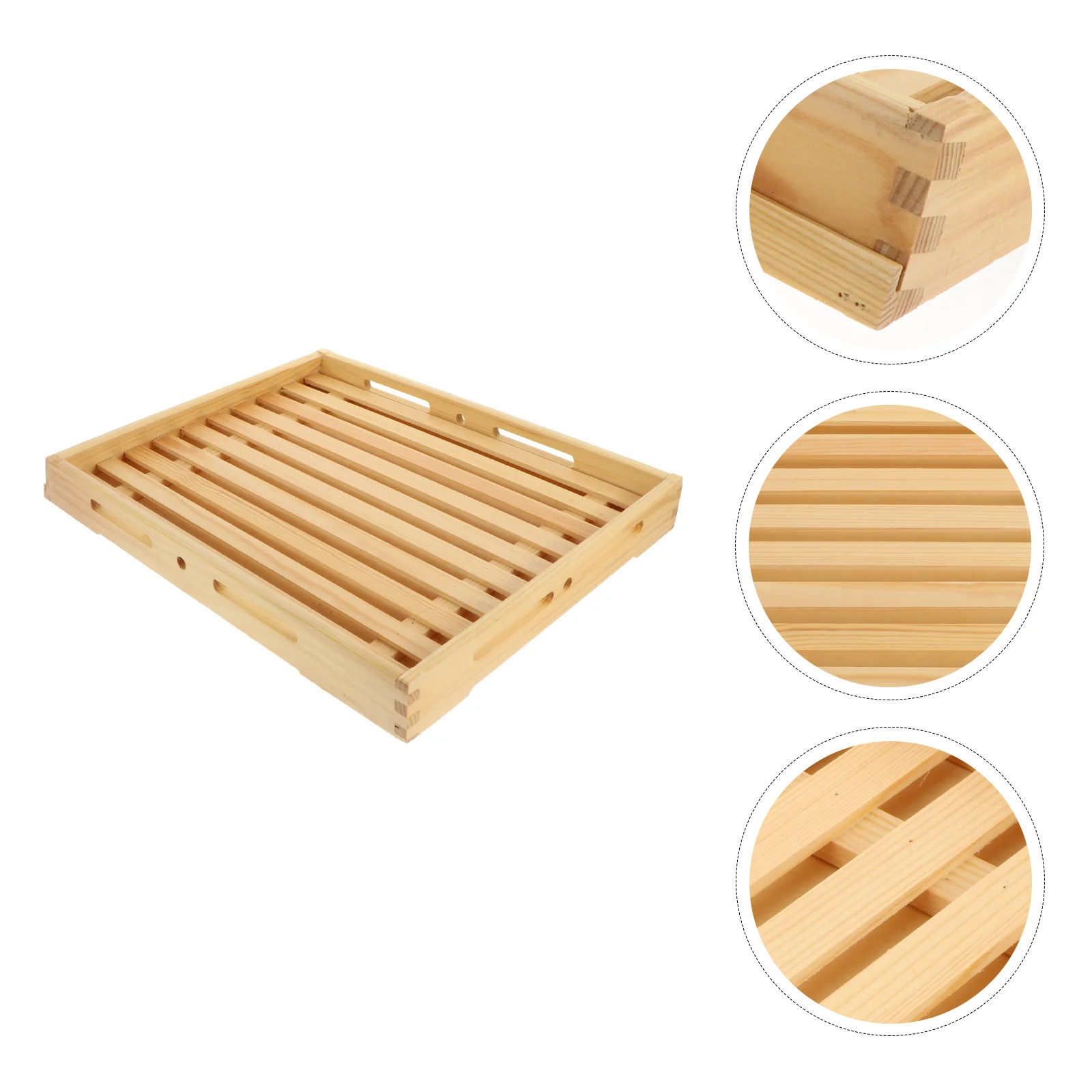 

Bread Serving Tray Solid Wood Multi-Use Refreshment Tray for Household Party Camping Banquet Snack Storage Plate Easy Clean