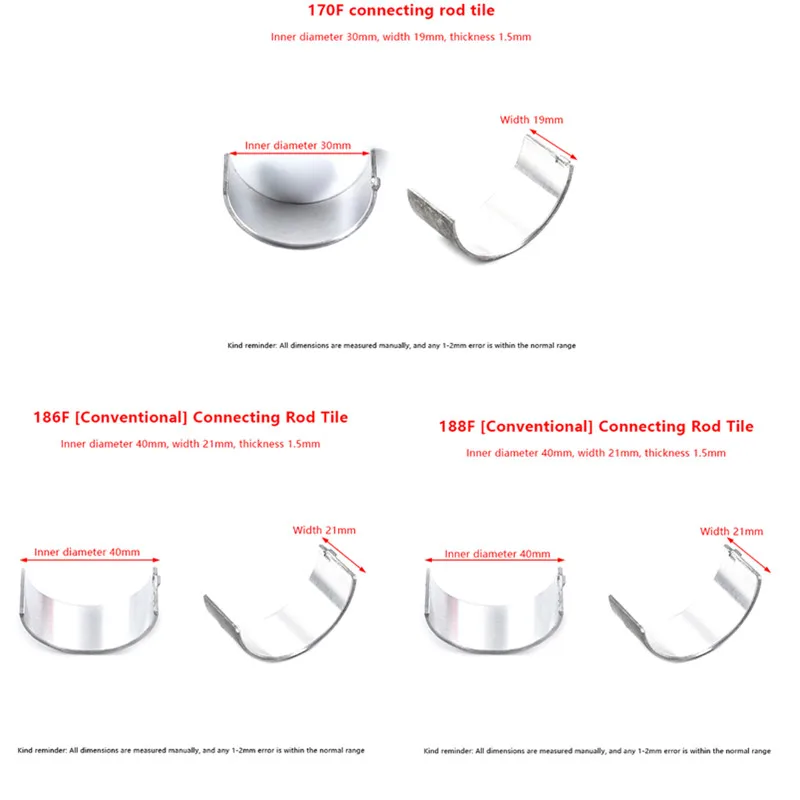 

Diesel Engine Connecting Rod 170F 173F 178F 186FA 188F 192F 1100F Innovative Air-Cooled Diesel Engine Rod Bearing Pieces