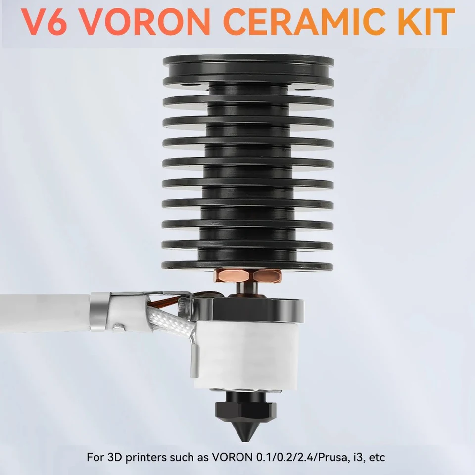 BCZAMD 24V 50W Keramik-Heizpatrone 6x20mm – 3er-Set, 304 Edelstahl, 1 Meter Anschlussdraht, Für 3D-Drucker Hotends (Ender, CR-10, Prusa)