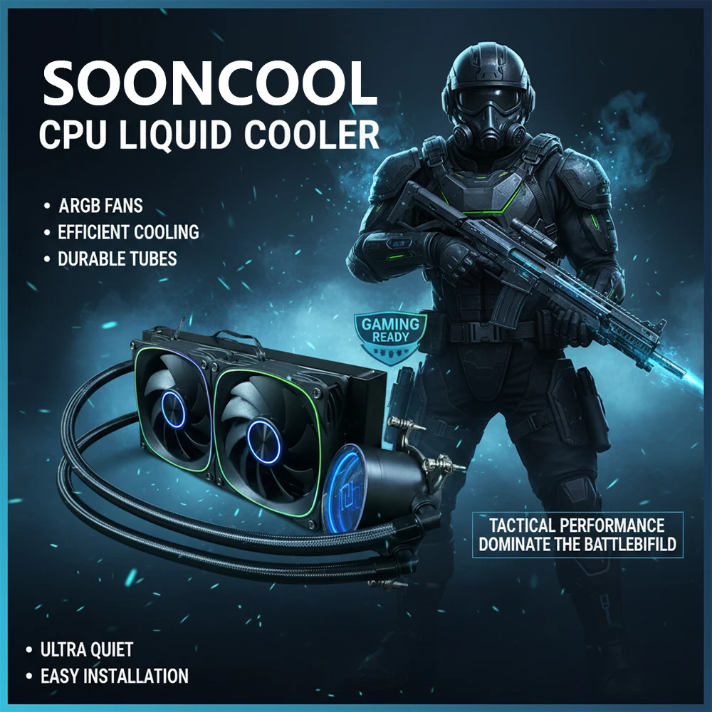 

240mm ARGB CPU Liquid Cooler All-in-One Water Cooling for LGA1851 LGA1700 AM5 AM4 12V PWM 4PIN 5V ARGB 3PIN Black Radiator