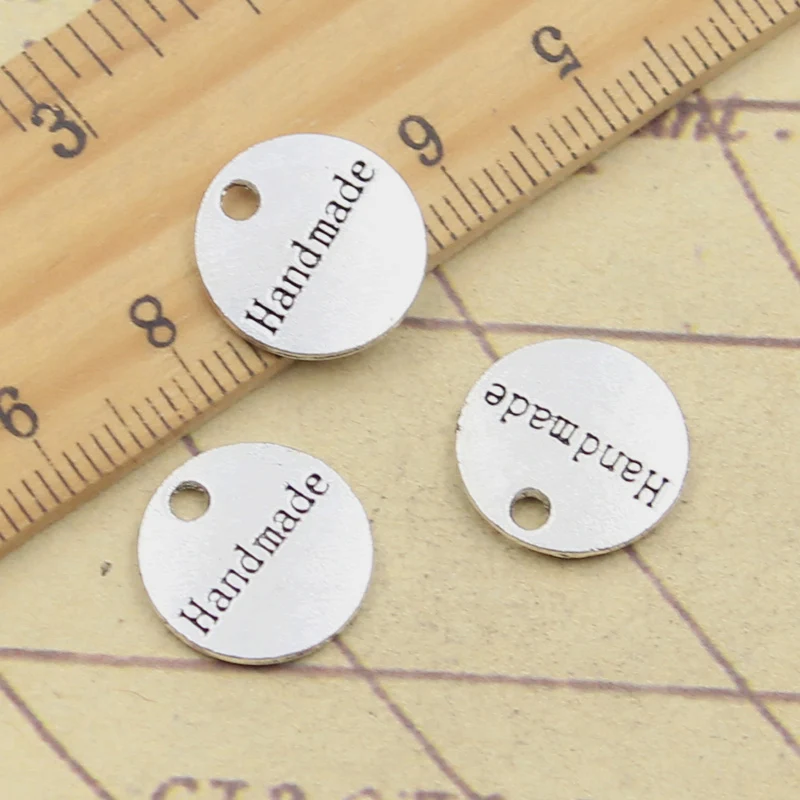 30pcs Charms Handmade Hand Made 14x14mm Tibetan Silver Color Jewelry Antique Pendants DIY Craft Handmade Making