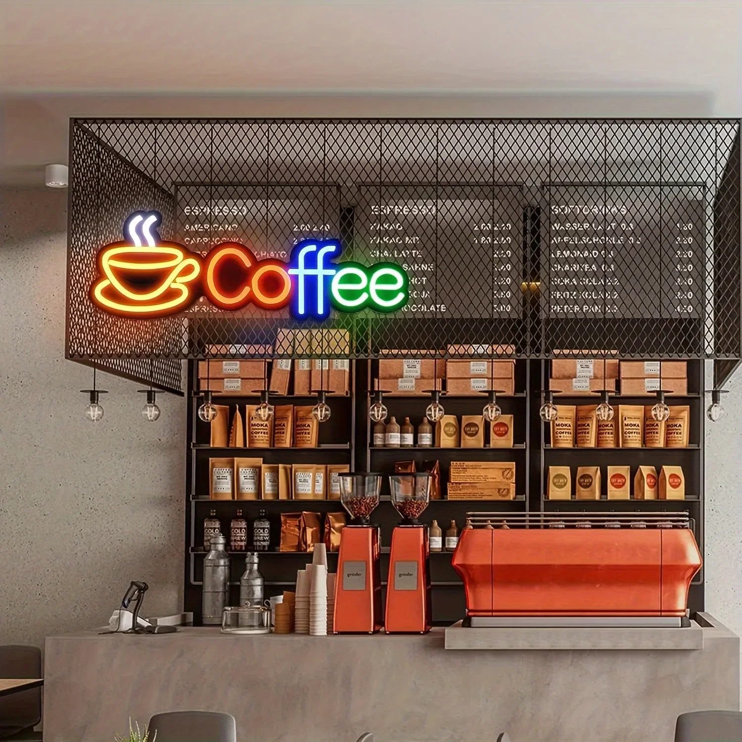 Coffee Bar Neon Sign Accessories Light Up for Wall Decor, Modern Led Sign for Coffee Shop,Small Acrylic Coffee Station Art Decor