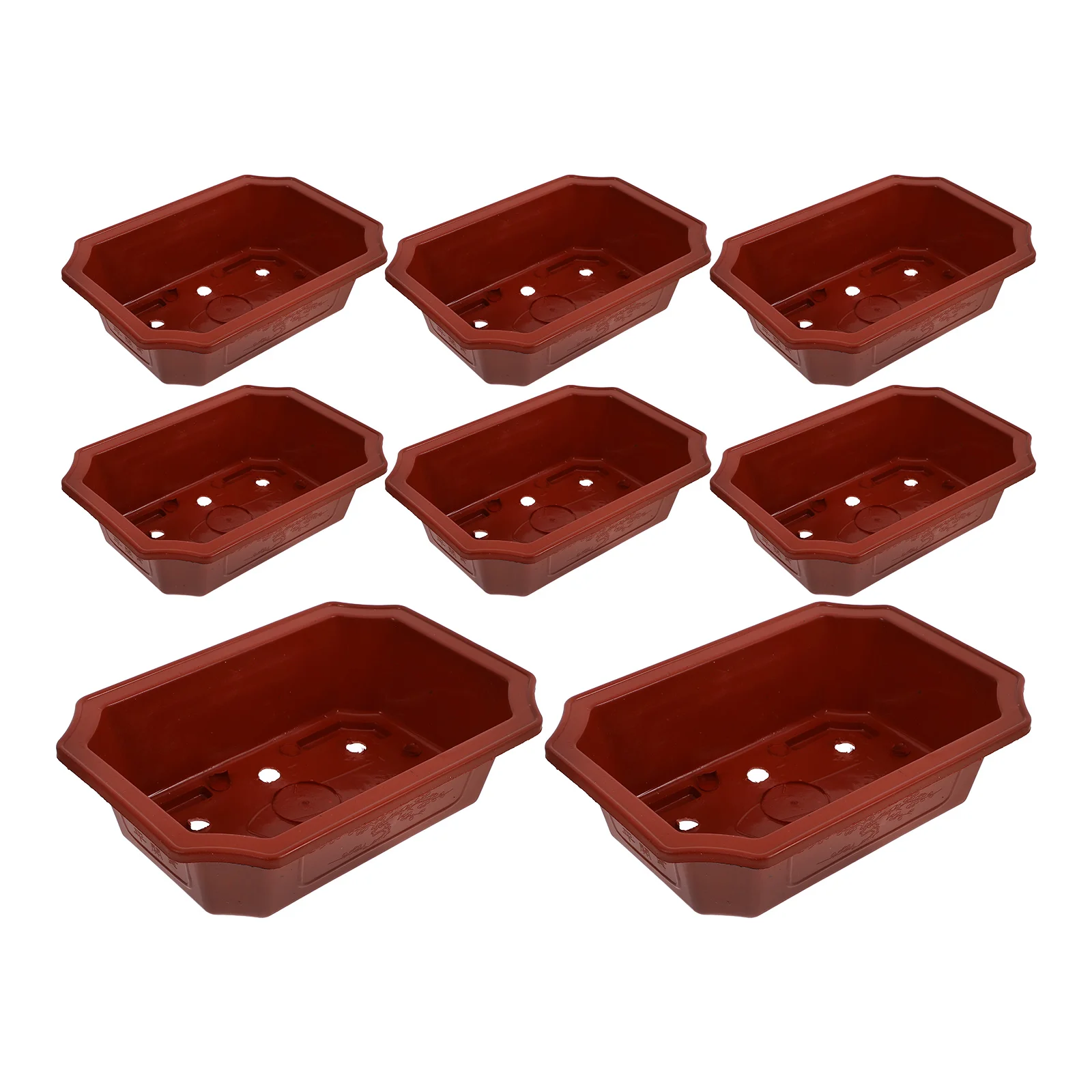 

8 Pcs Flowerpot Planter Plants Potted Garden Pots Balcony PP Watering Indoor Holder Bonsai Pot Modern Simple Rooms