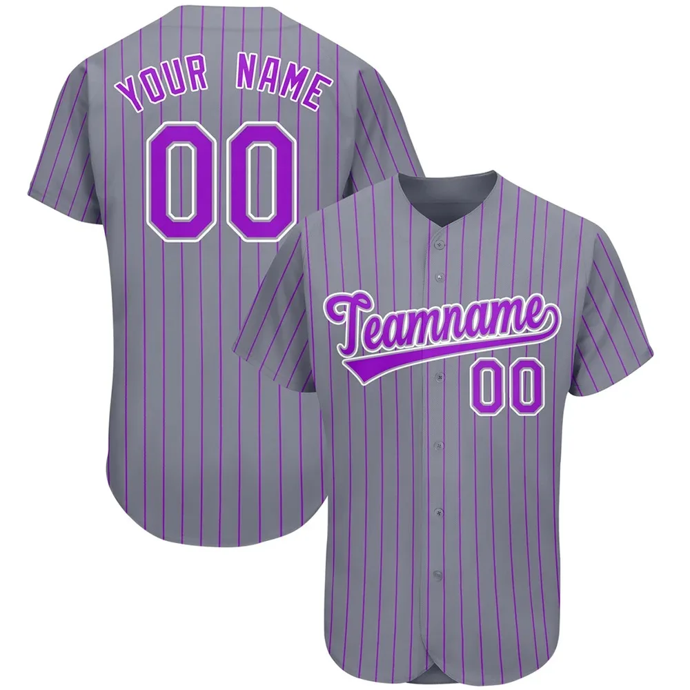 Customizable Baseball Jersey Team Shirt Print Team Personal Name Number Stripe Hip Hop Sportswear Baseball T-shirt Men and Women view 3