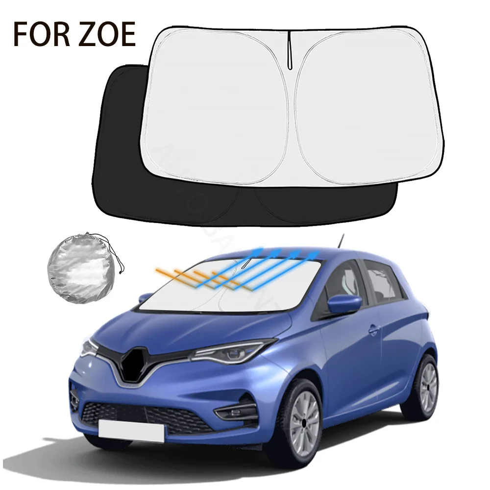 

For Renault ZOE 2013-2021 2022 2023 2024 Car Windshield Sunshade Cover Front Window Sun Shade Visor Car Interior UV Protection