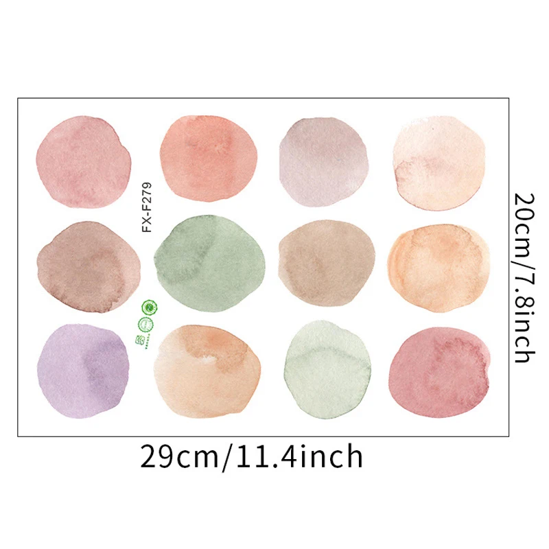 3Pcs Watercolor Polka Dot Stickers DIY Wall Background Beautifying Sticker Self-Adhesive PVC Kids Room Living Room Wall Stickers