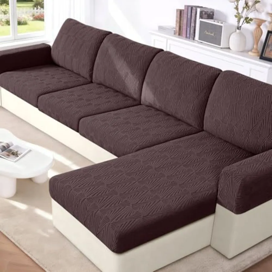 

Couch Cushion Covers for Sectional Sofa Stretch Jacquard Couch Seat Cushion Covers Individual Washable Furniture Protector Sofa