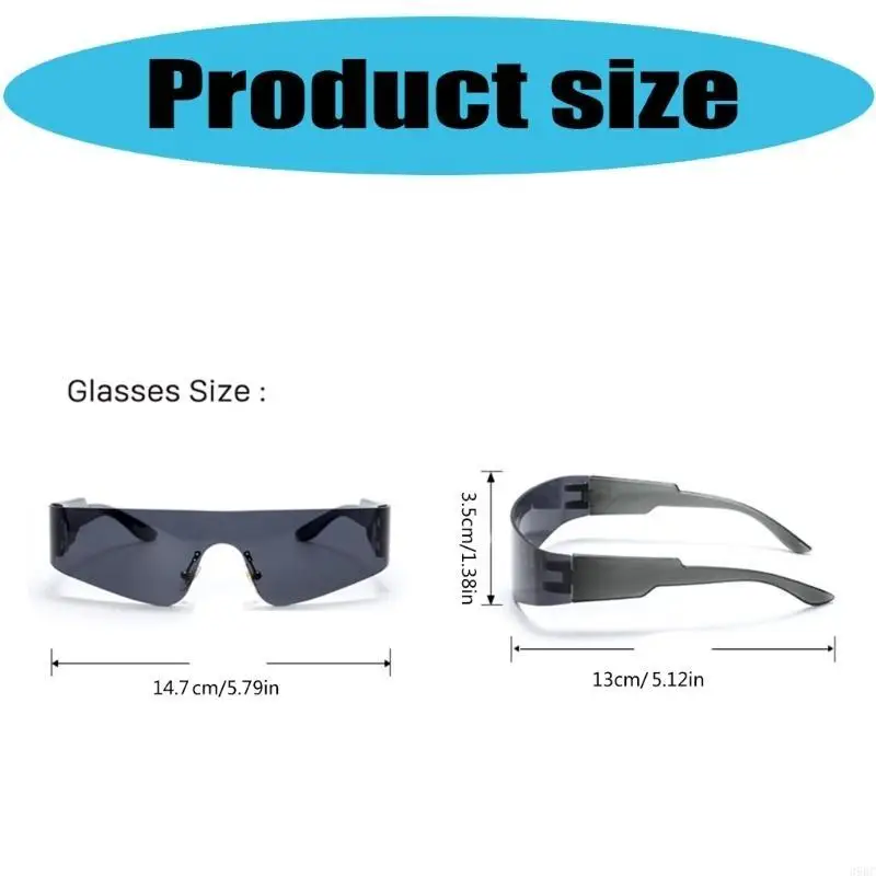

39BC Fashionable Cyber Punk Sunglasses for Outdoor Sport Lover with High Intensity UV400 Protections Frameless Sunshades